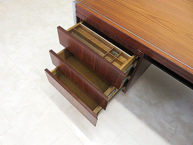 希少品/ヴィンテージ　Knoll/ノール/ノル 　ローズウッド材デスク　両袖机