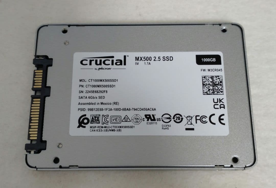 crucial MX500 2.5インチ SSD 1000GB