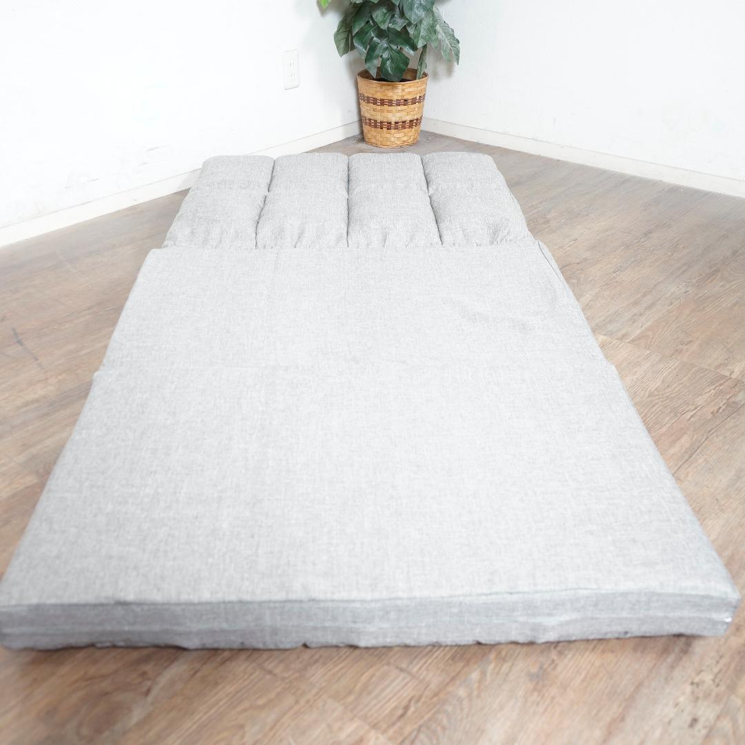 【新品】幅90cm　ハイバック3WAY　ソファベッド　14段階リクライニング