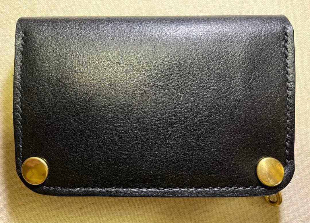 ミドル トラッカーウォレット 三層 ピックポケット無し 姫路レザー ヌメ革