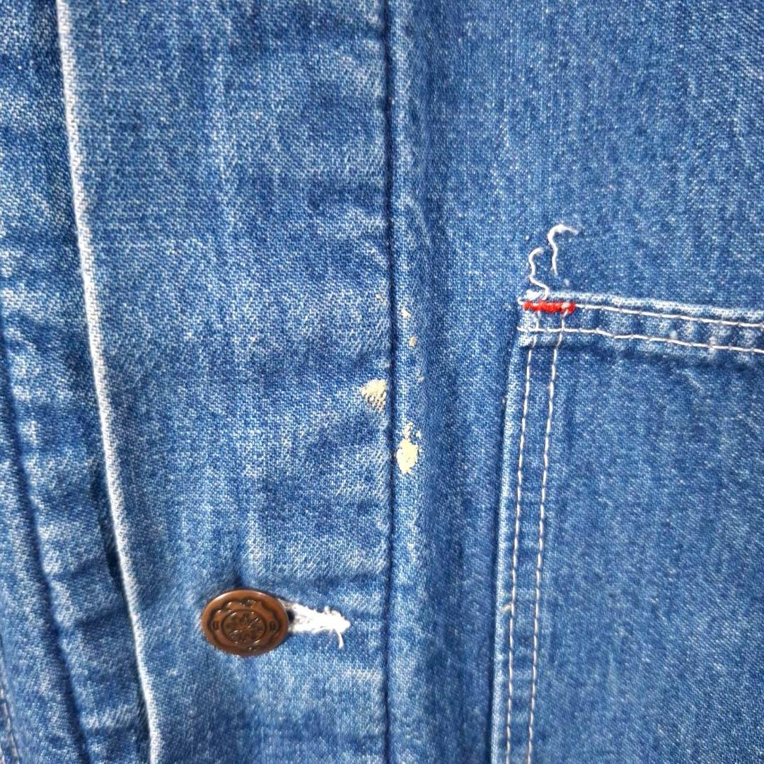 80s USA製 BIG BEN ビッグベン 企業刺繍 デニムカバーオール 48