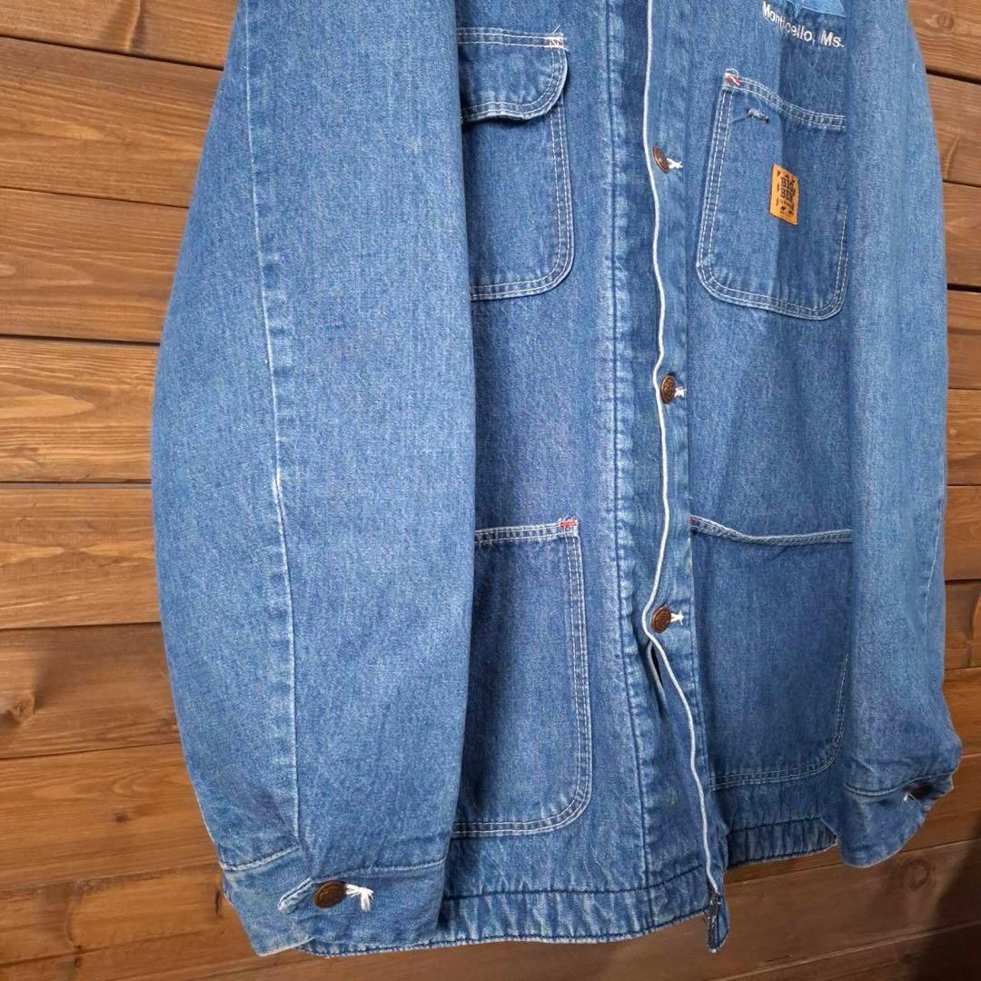 80s USA製 BIG BEN ビッグベン 企業刺繍 デニムカバーオール 48