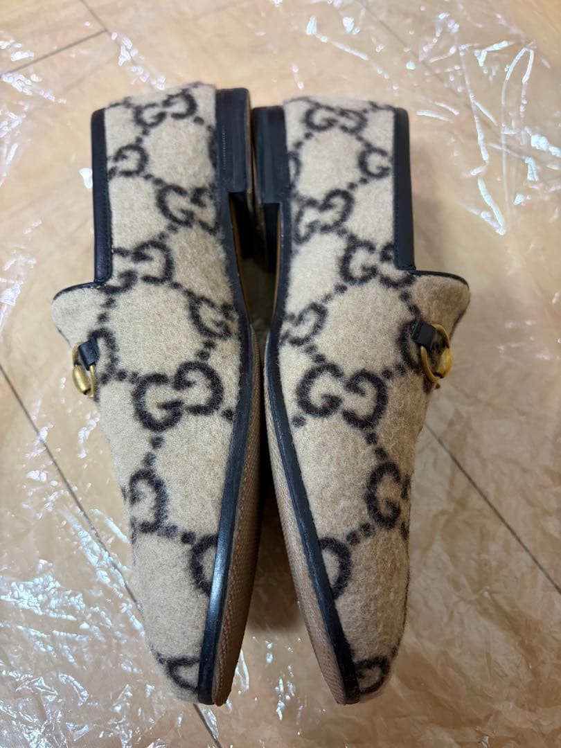 【GUCCI 】ホースビットローファー 36べージュ GGパターン　レディース