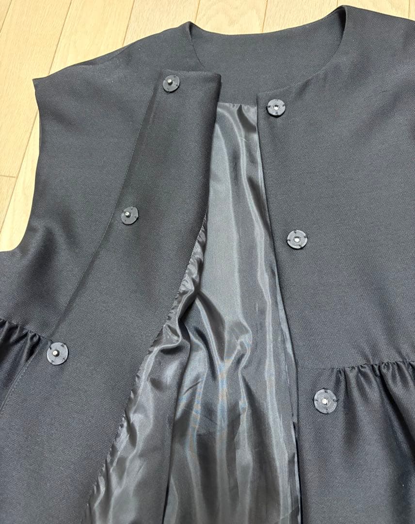 超美品　ビアズリー　ペブラム　ギャザージレ ブラック　セレモニー