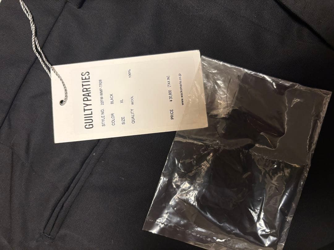 XL 新品未使用　裾上げなし　ワコマリア　スラックス　ブラック