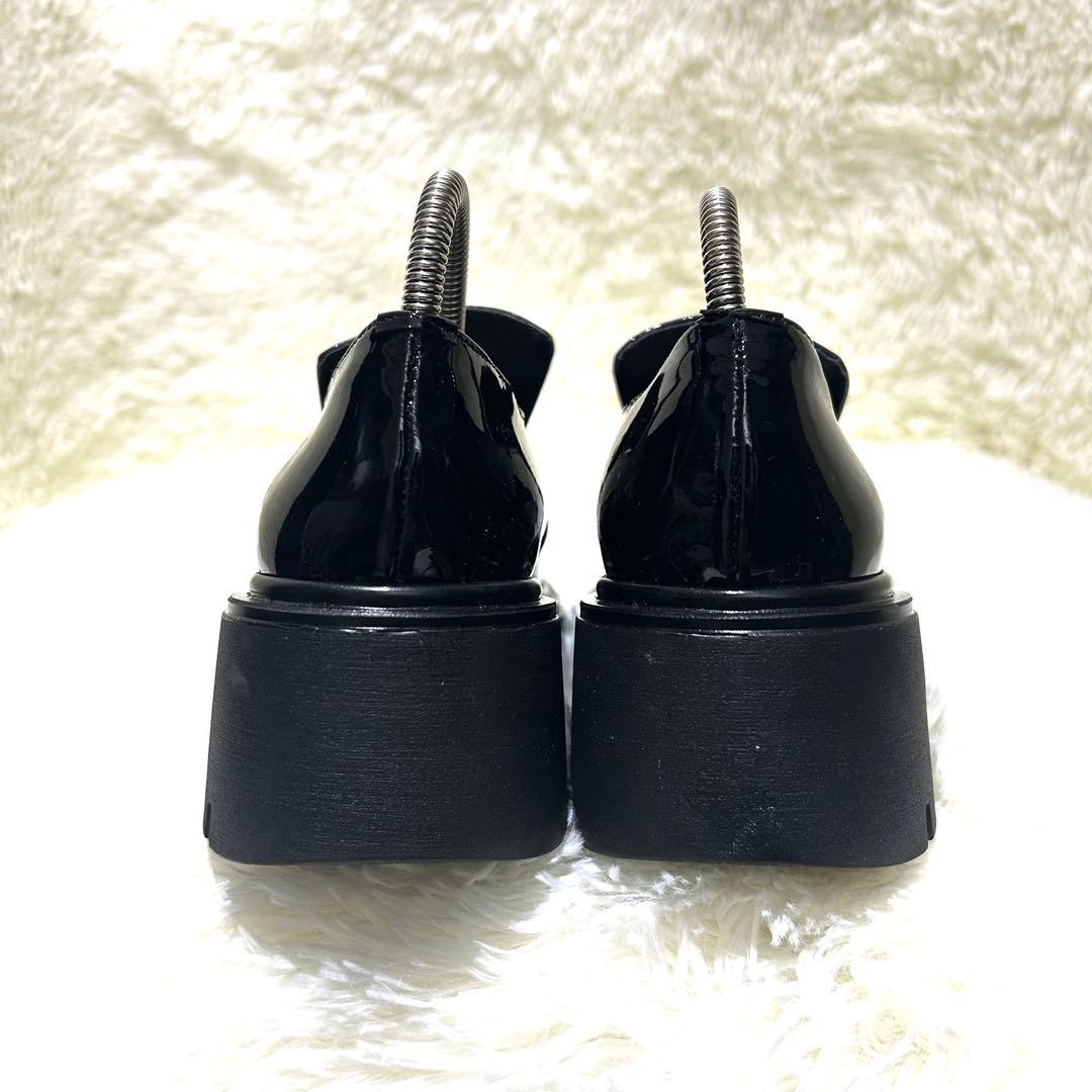 ほぼ新品✨コルソローマ CORSO ROMA 9 エナメル ローファー 厚底 黒