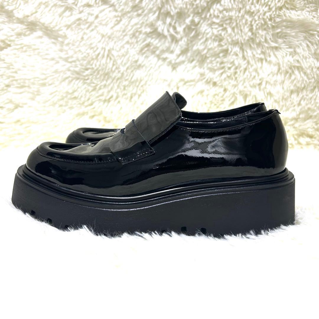 ほぼ新品✨コルソローマ CORSO ROMA 9 エナメル ローファー 厚底 黒