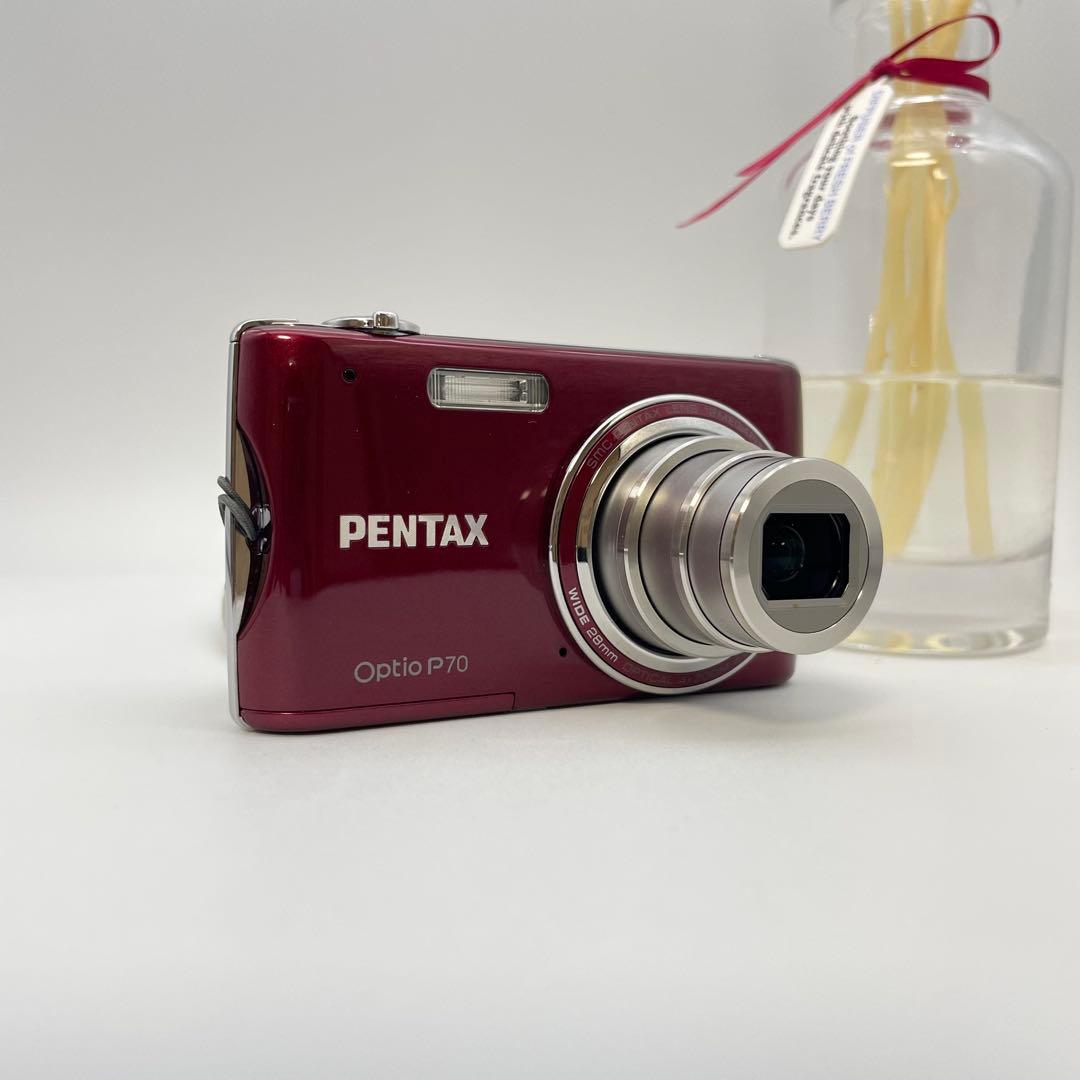 スマホ転送OK✨PENTAX Optio P70✨動作確認済 可愛い 鮮やかな赤