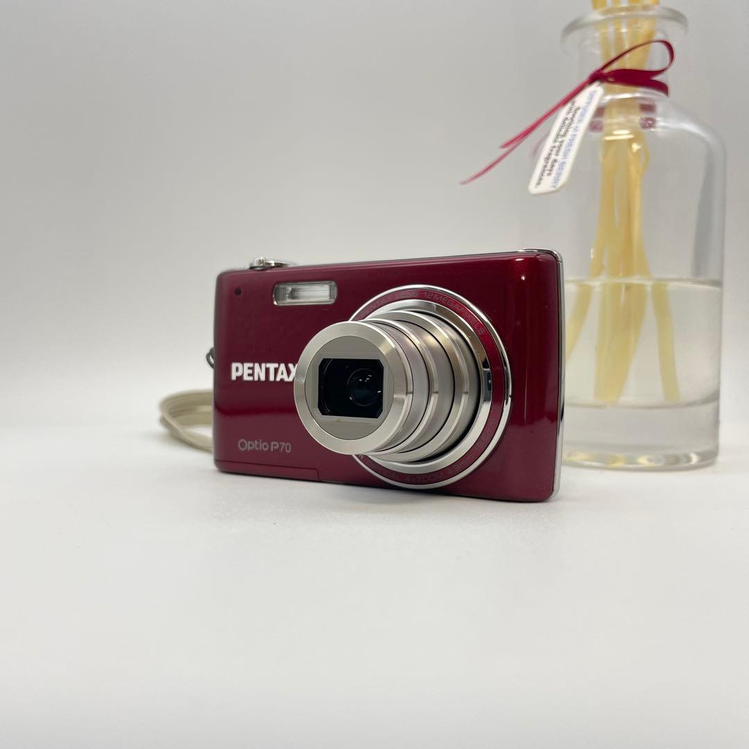 スマホ転送OK✨PENTAX Optio P70✨動作確認済 可愛い 鮮やかな赤