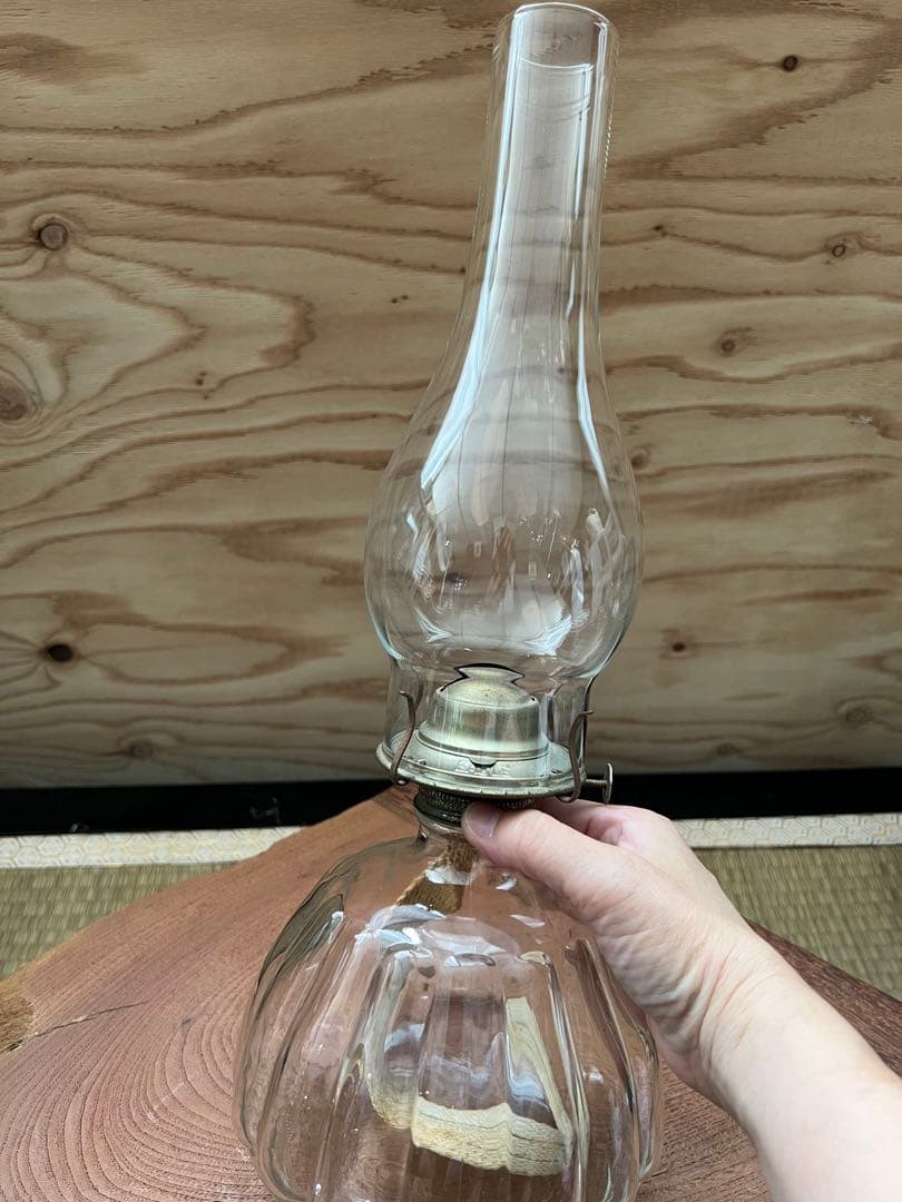 クラシックガラスオイルランプ　ビンテージ　アルコールランプ　骨董　昭和レトロ