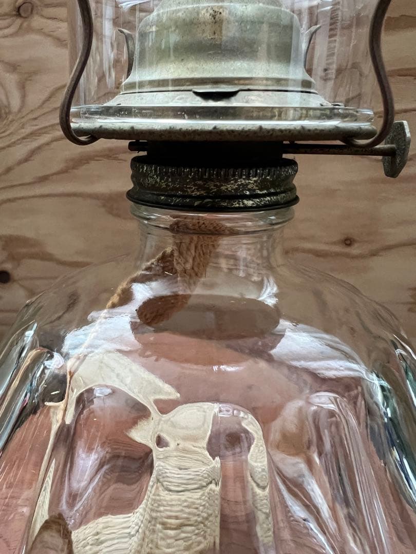 クラシックガラスオイルランプ　ビンテージ　アルコールランプ　骨董　昭和レトロ