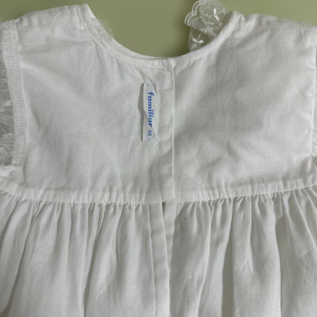 ファミリアベビードレスsize50 帽子セット