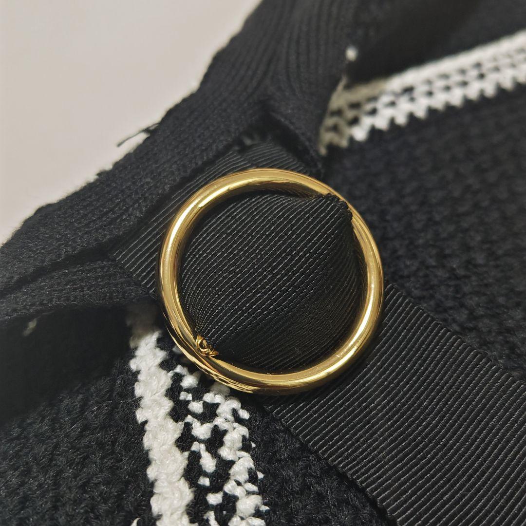 ADORE アドーア リボンベルト付き アーガイル柄 ニットベスト