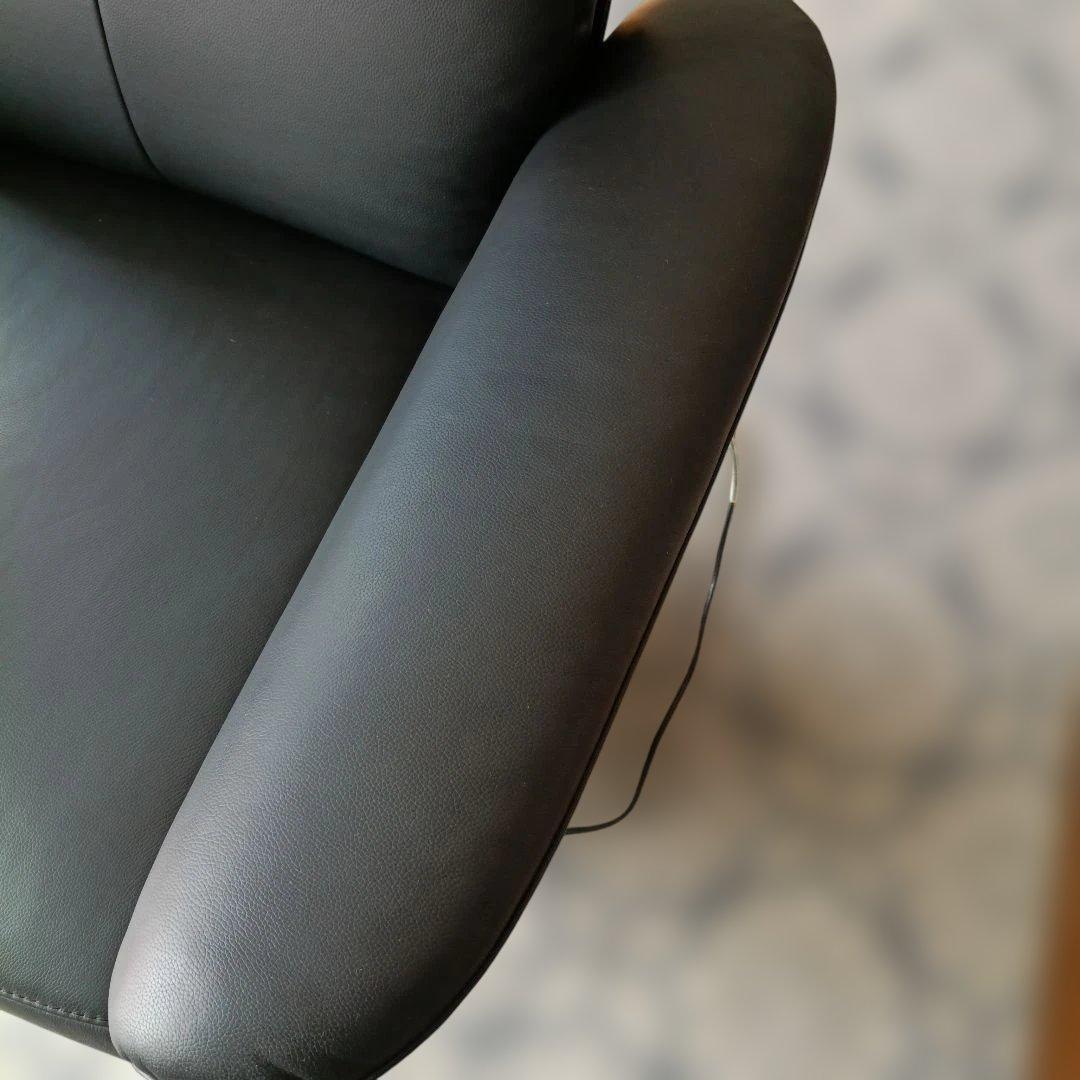 【美品】ニトリ 電動リクライニングチェ アソファ (2モーター ラグジェ BK)