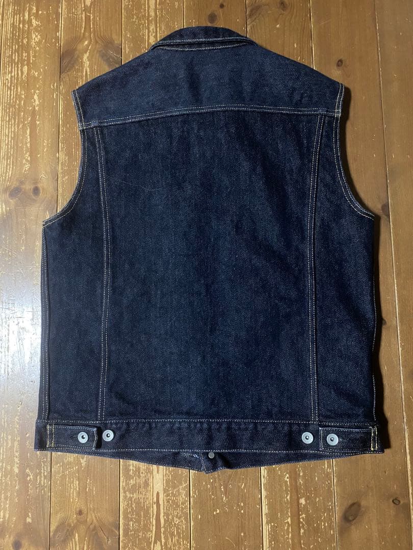 アイアンハート 21oz セルビッチデニム トラッカーベスト／インディゴ