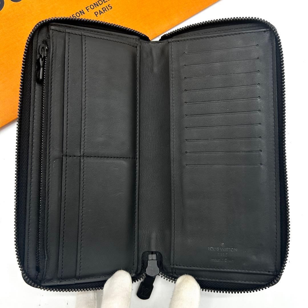【美品】ルイヴィトン アンプラント ジッピーウォレット 長財布 モノグラム 黒
