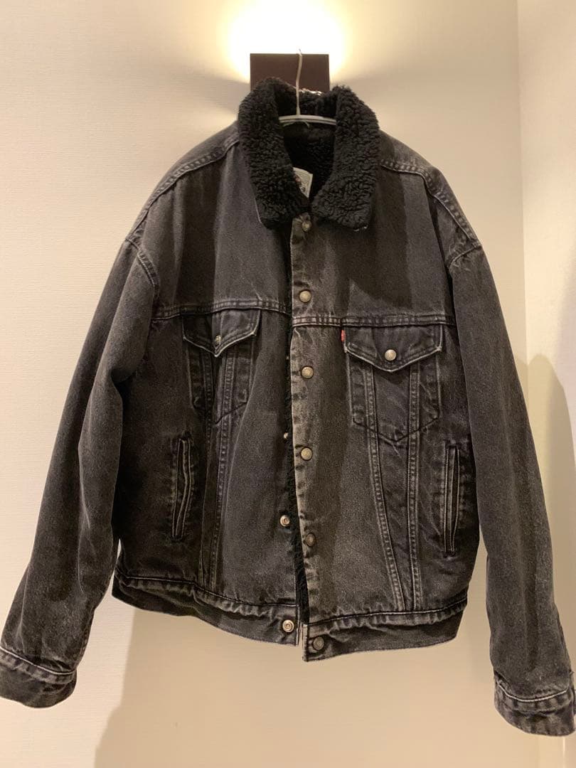 Levi's ブラックデニム ボアジャケット L USA製 ヴィンテージ　90s