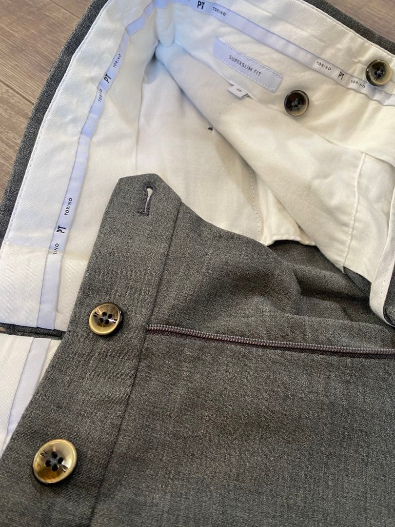 PT TORINOウォッシャブルテクノウール サイズ48 ミディアムグレー