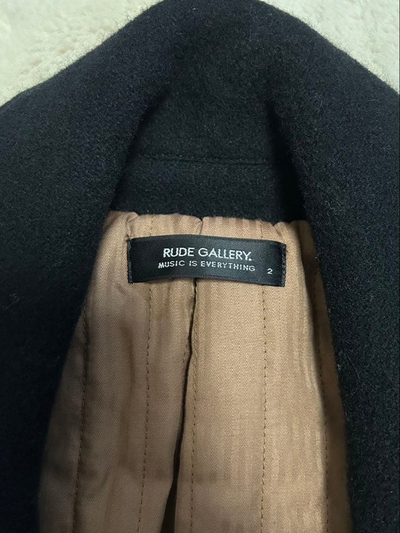 RUDE GALLERY/メルトンコート/TEDS LONG/size2/黒