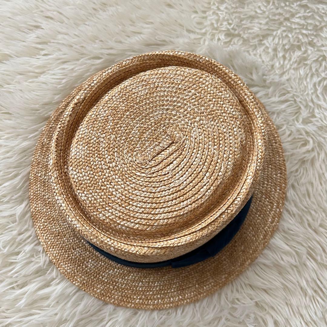 【田中帽子店】カンカン帽　ナチュラル　ポークパイ型　麦わら帽子　日本製　59㎝