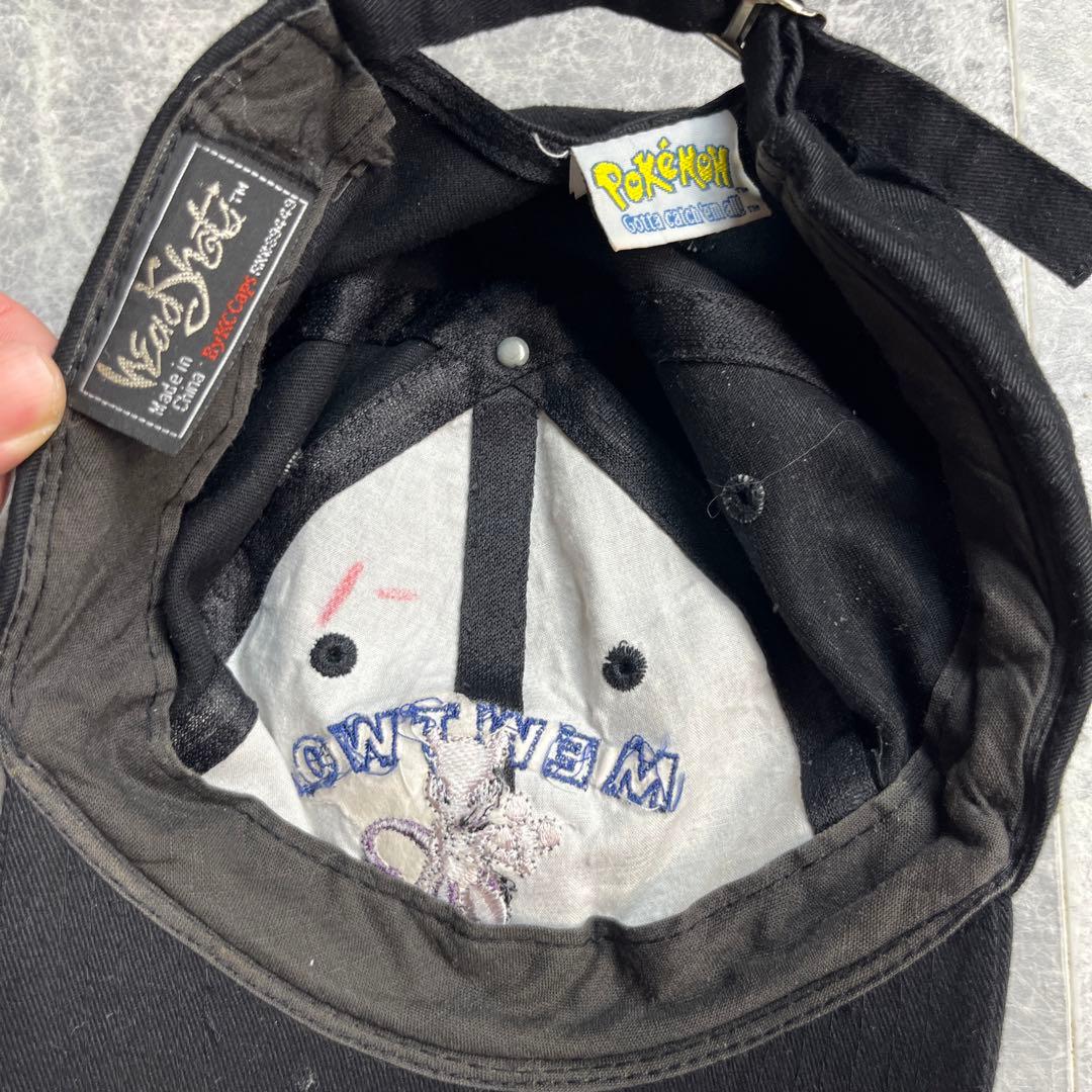 90s ポケモン　ミューツーキャップ　ブラック　head shot KC CAP