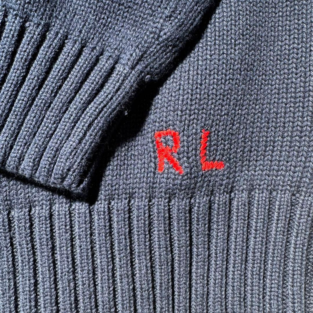 新品　M ポロベア ニット セーター ネイビー 国旗柄 メンズ レディース