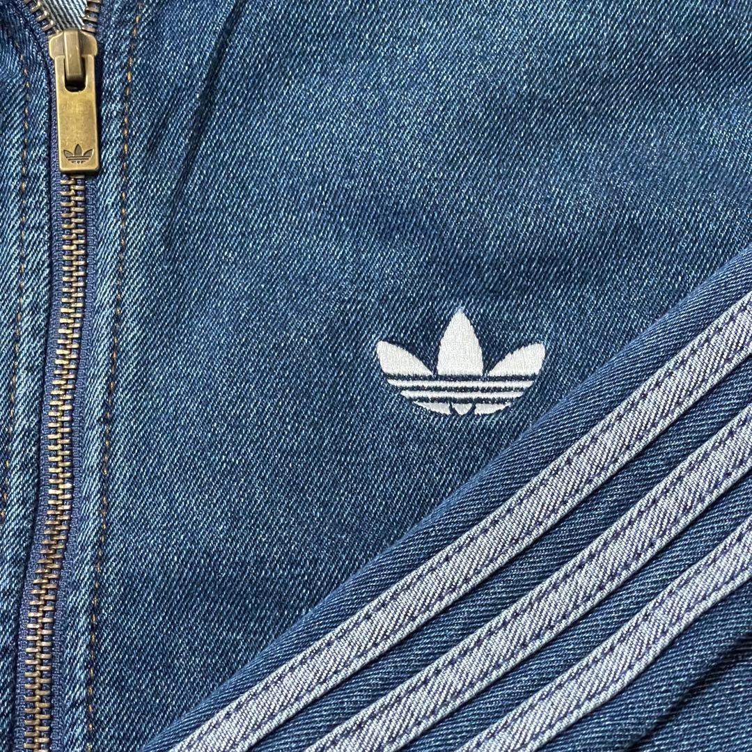 新品XS】アディダス　デニムジャケットファイヤーバードトラック インディゴブルー