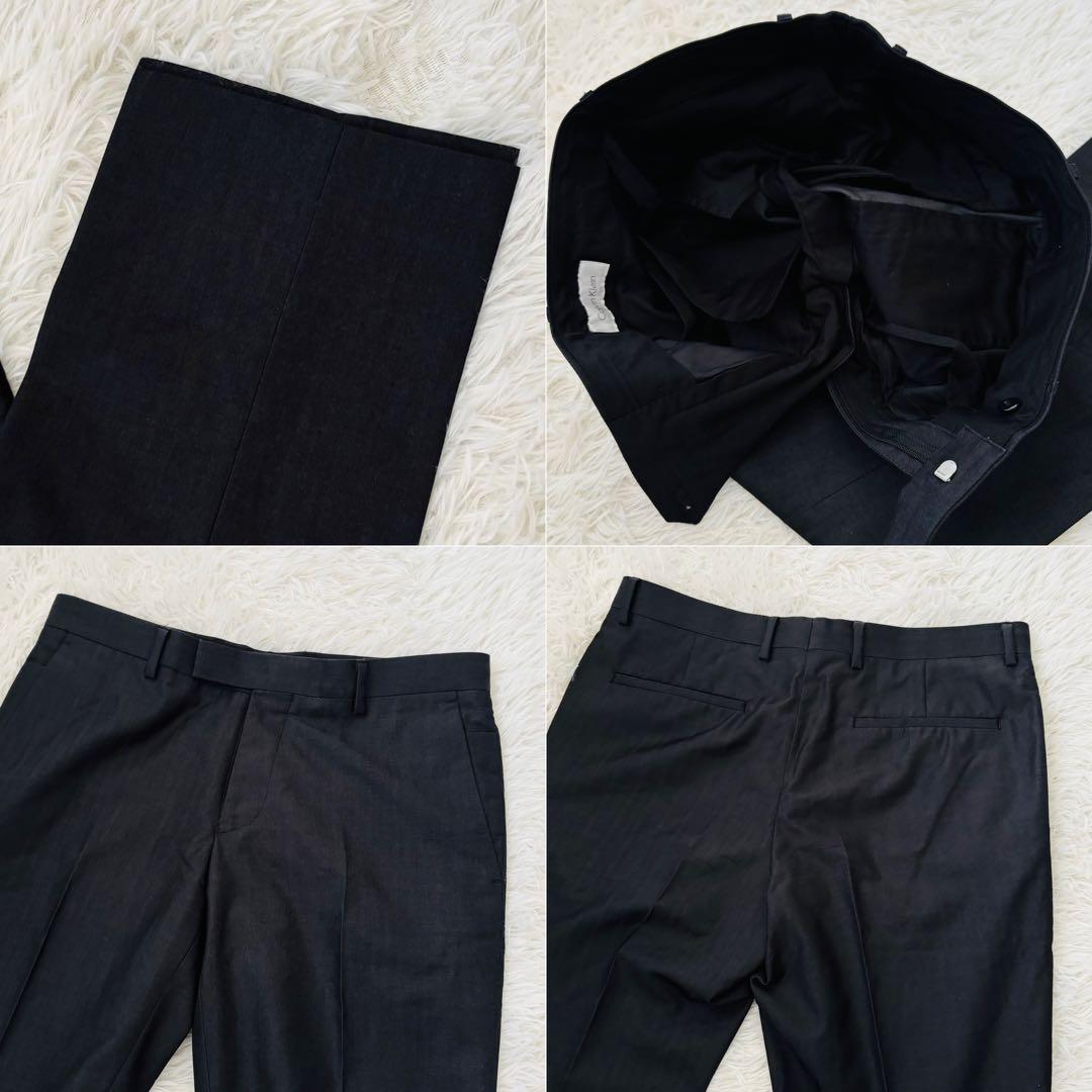 極美品✨カルバンクライン　セットアップスーツ38 ストライプ　高級イタリア生地