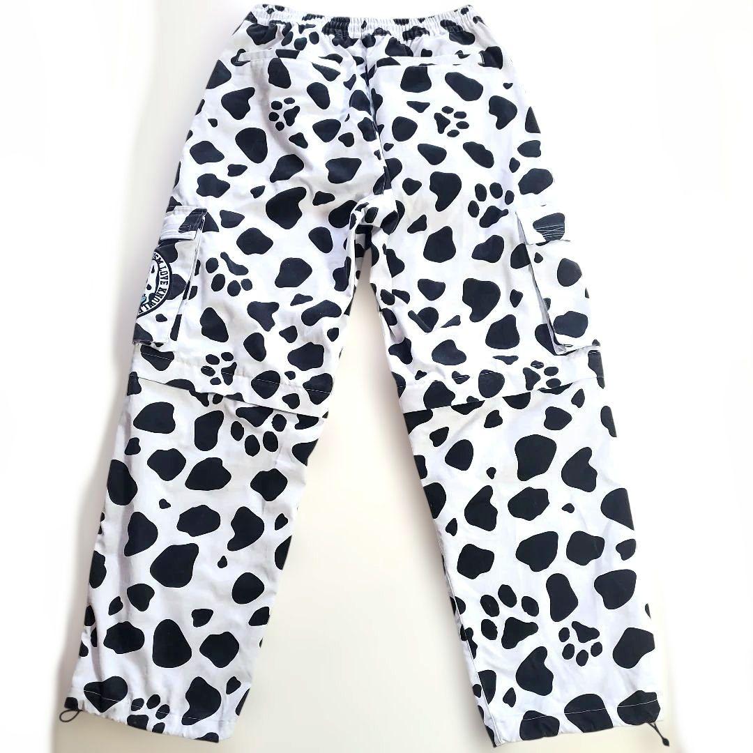 DUALISM × GALFY　ブーメランとダルメシアンのカーゴパンツ　白　希少