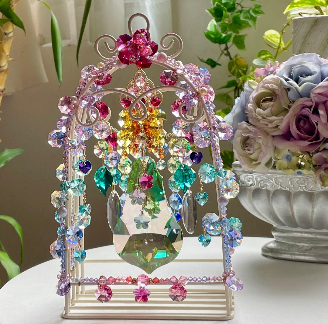 サンキャッチャー スワロフスキー 8930ルミナスグリーン100mm