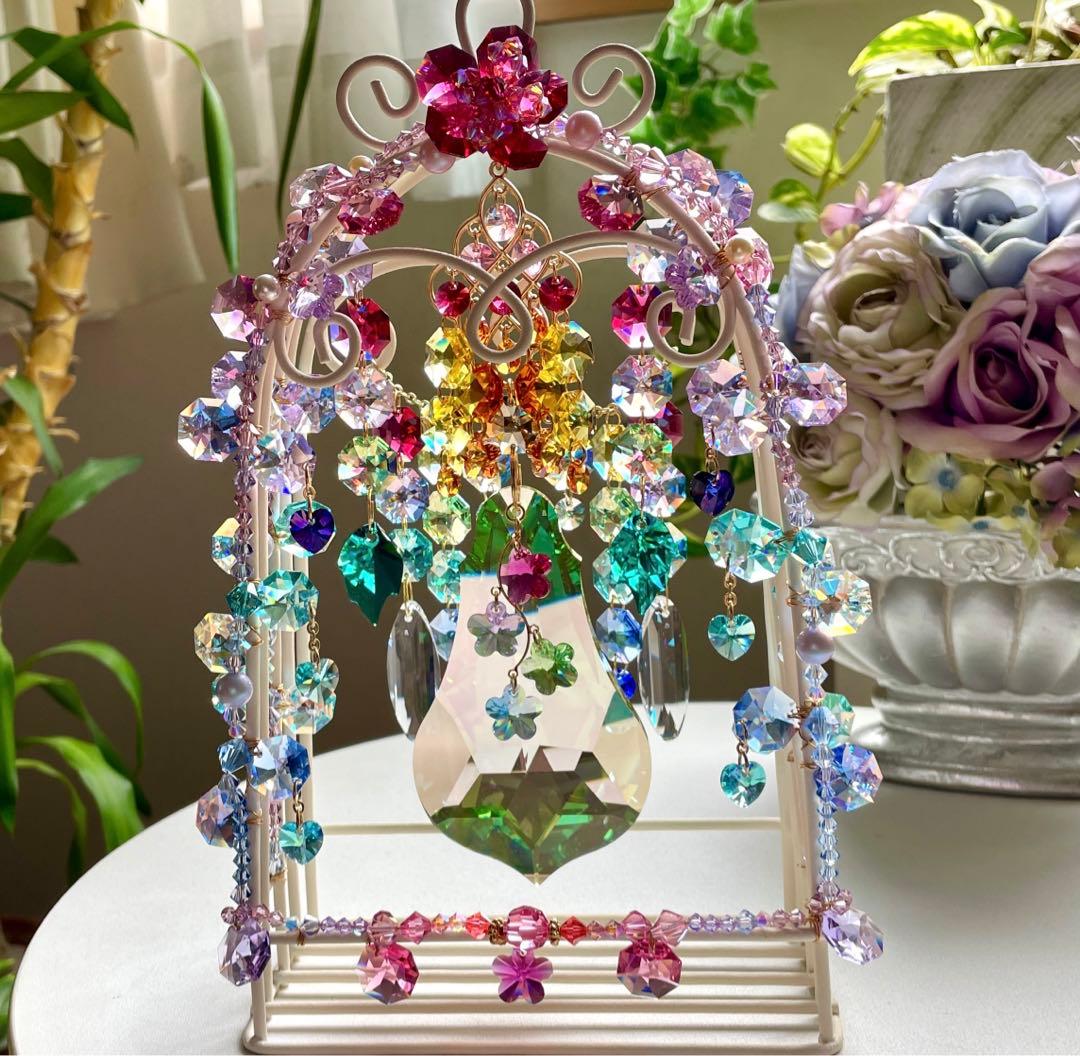 サンキャッチャー スワロフスキー 8930ルミナスグリーン100mm