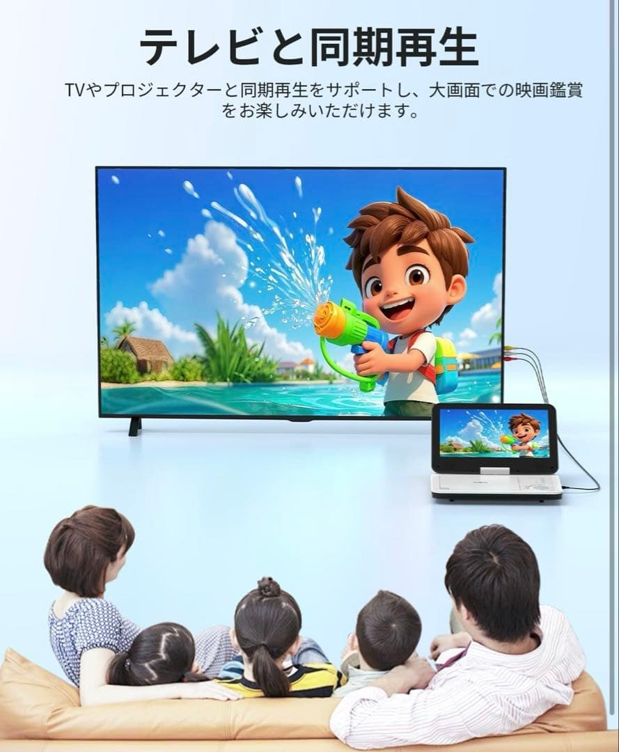 ポータブルDVDプレーヤー 1024 * 600HD