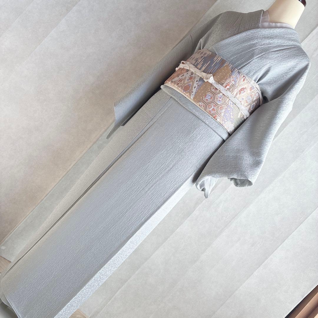 色無地　フルセット　着物　スモールサイズ　Sサイズ　正絹　ほていや　一つ紋　N3