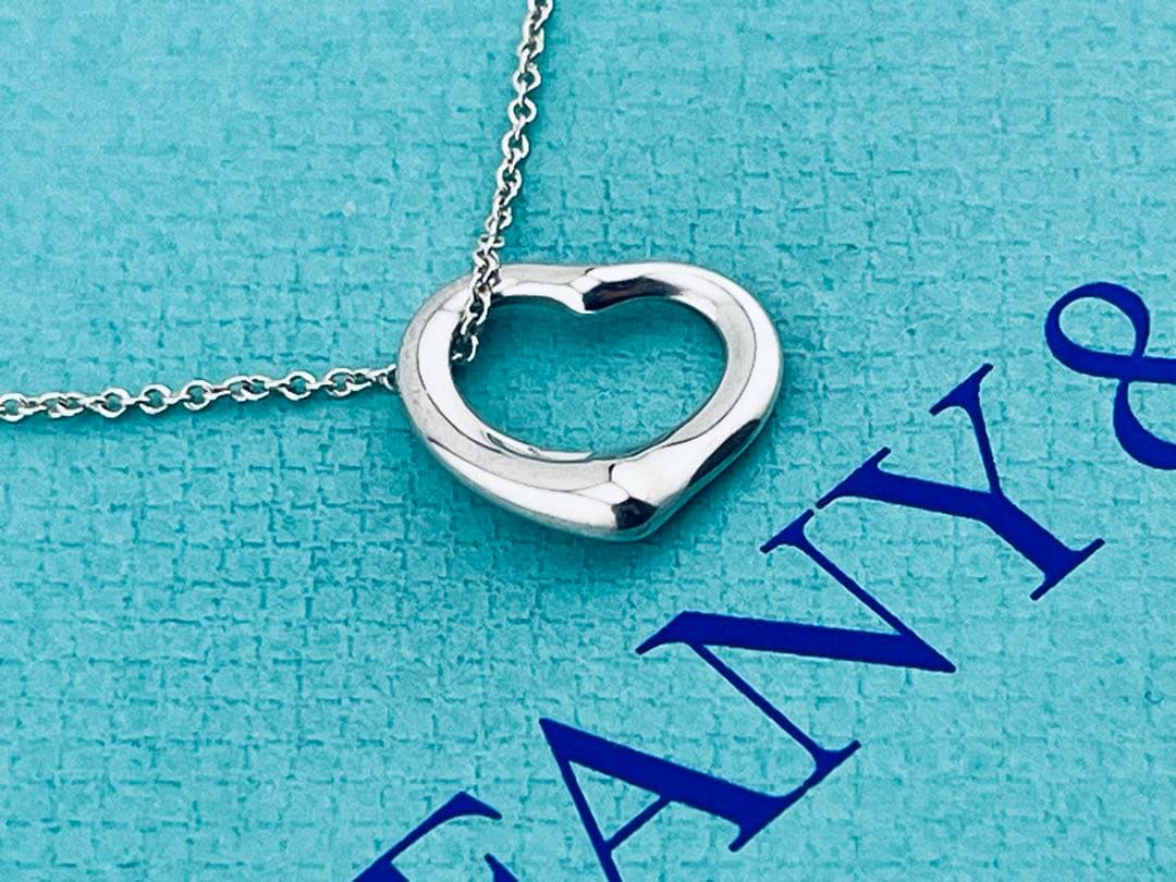 c961 美品　ティファニー　オープンハート　ネックレス　シルバー　925