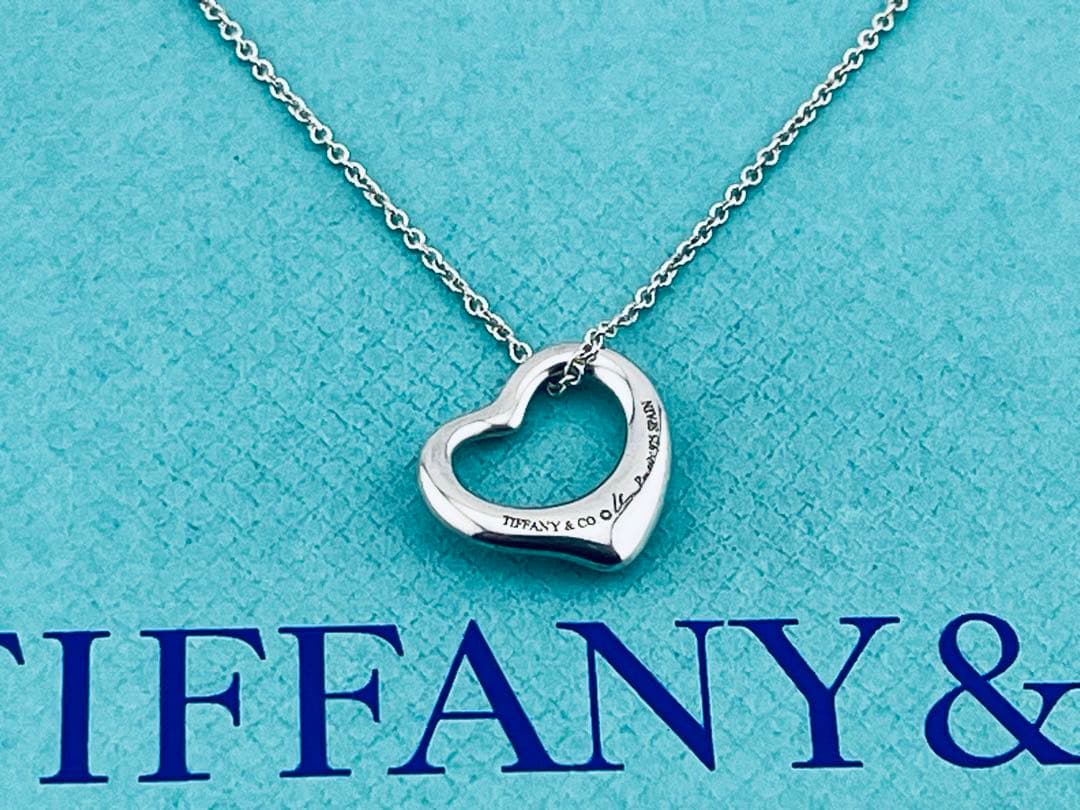 c961 美品　ティファニー　オープンハート　ネックレス　シルバー　925