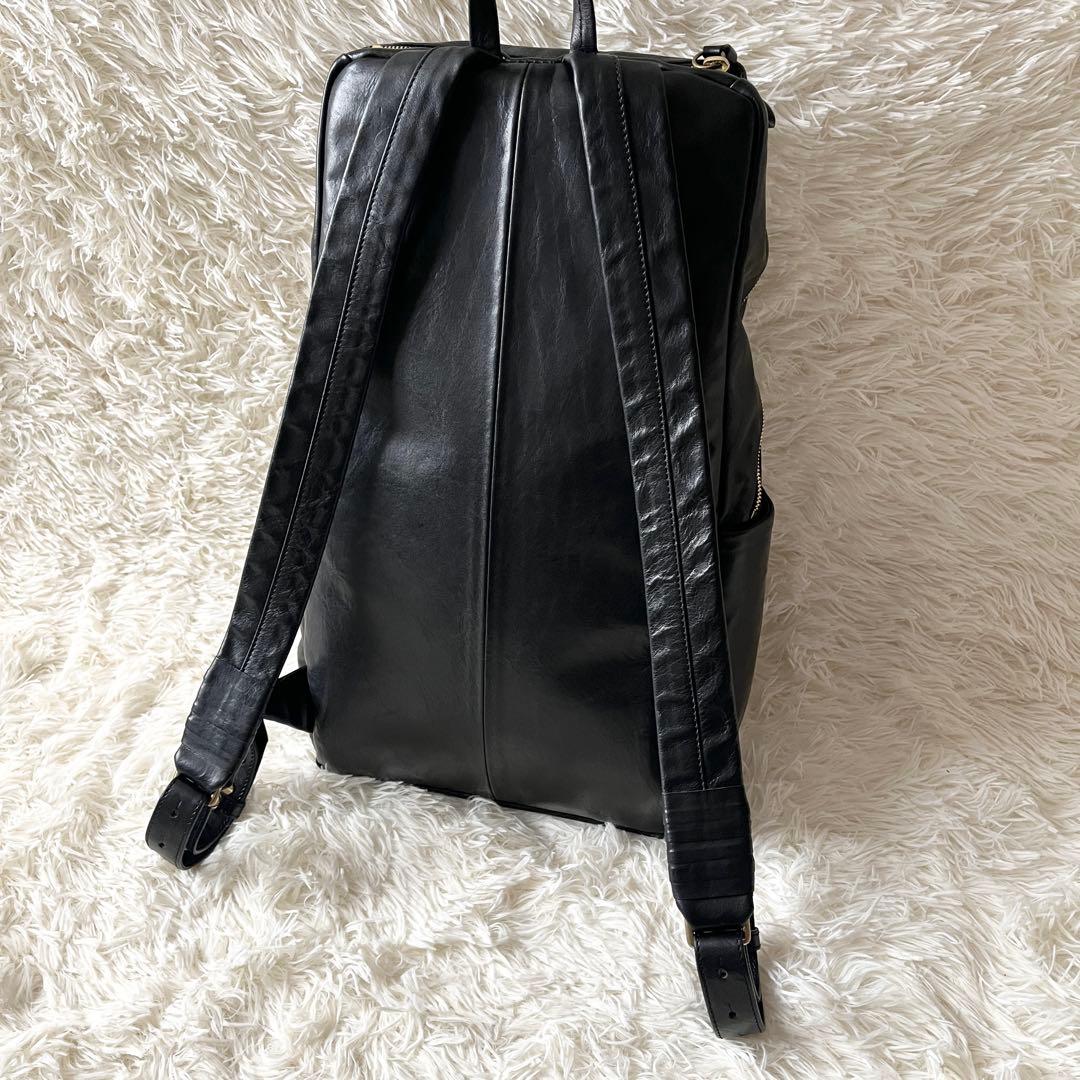 未使用級✨コーネリアンタウラス　タートルリュック　レザー　ブラック