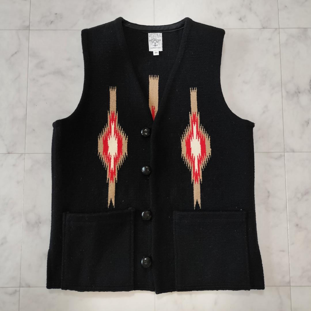 希少 オルテガ 人気カラーブラック 36 スクエアフロントチマヨベスト ポケット