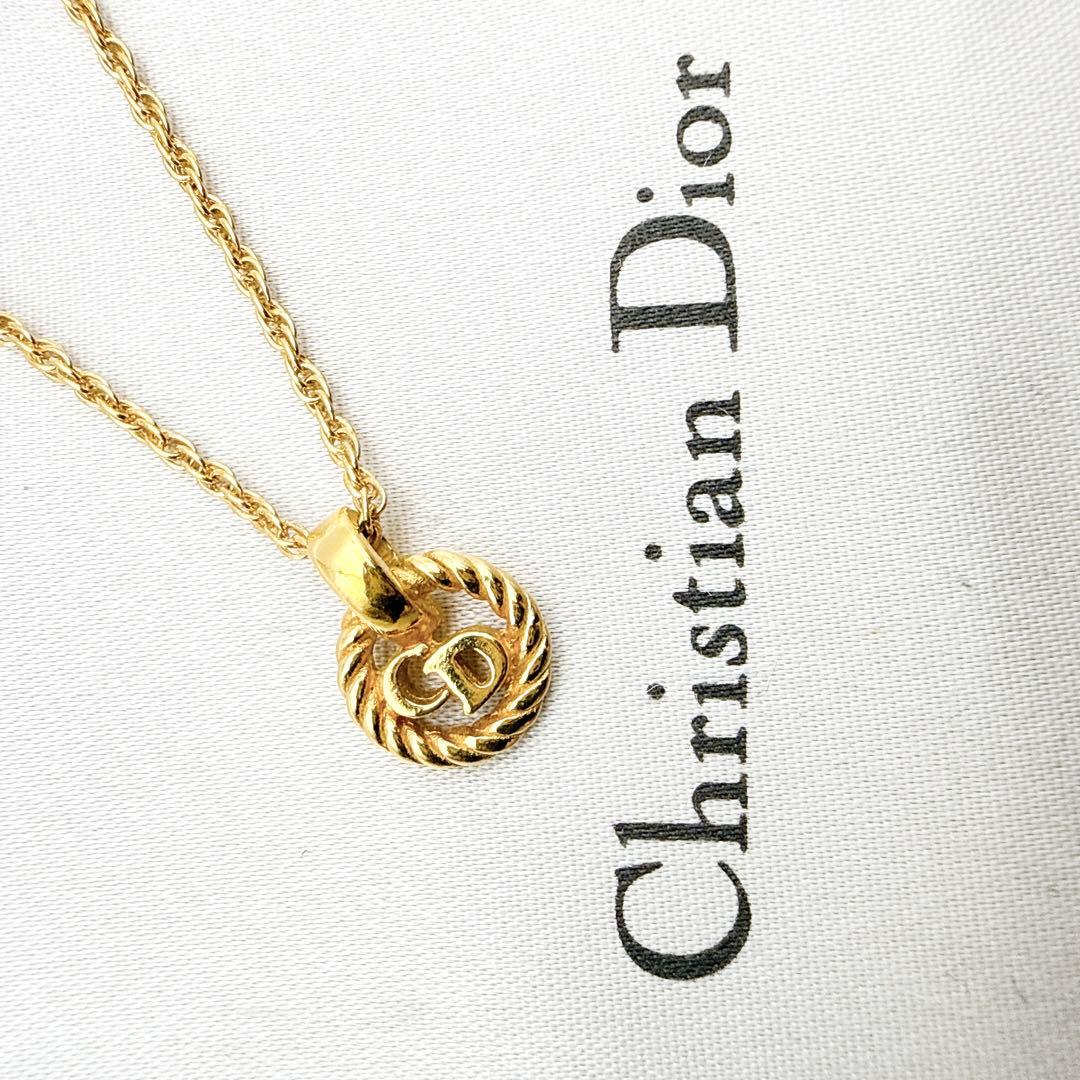 2956-1 極美品✨　Dior　ネックレス　CD ロゴ　希少　刻印　cm