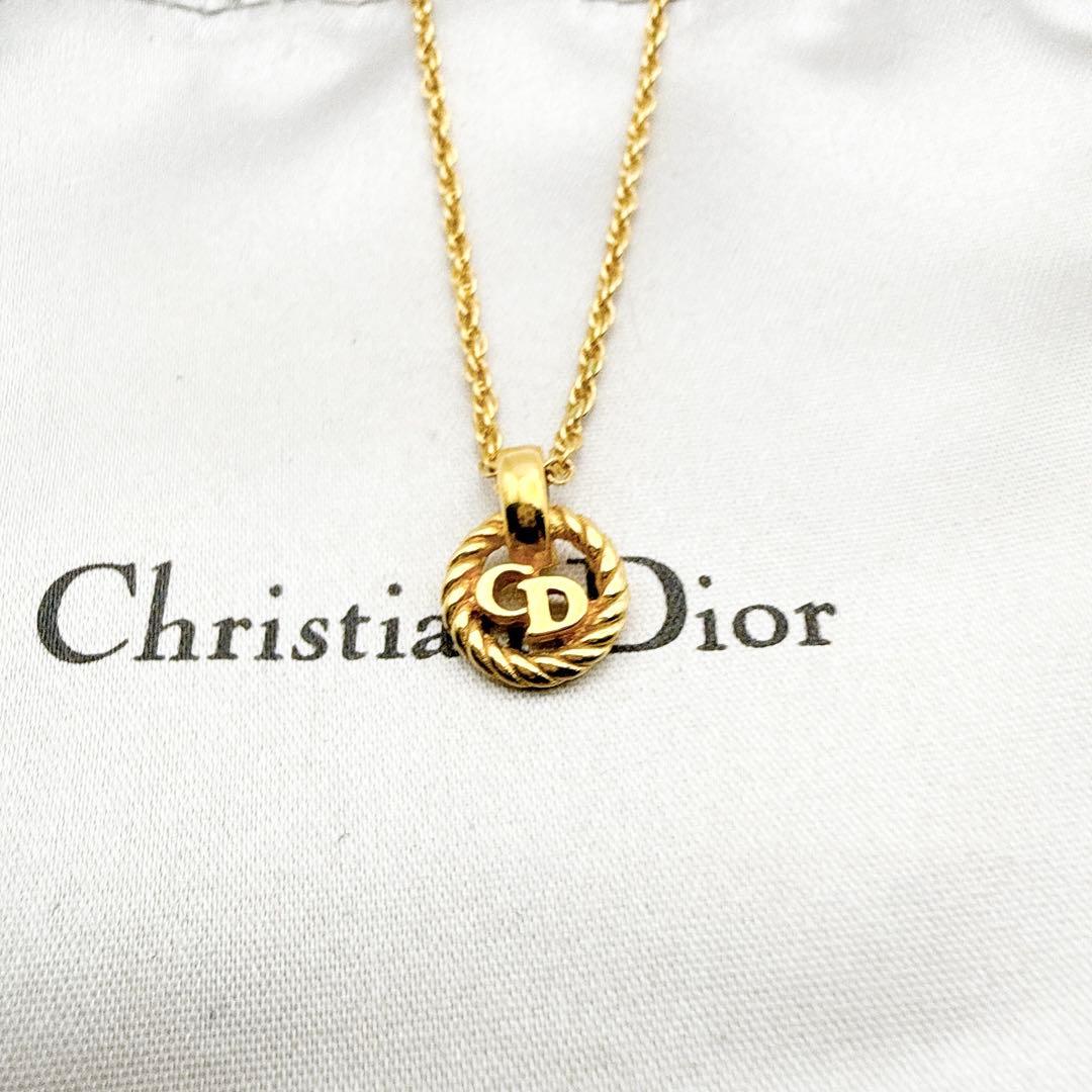 2956-1 極美品✨　Dior　ネックレス　CD ロゴ　希少　刻印　cm