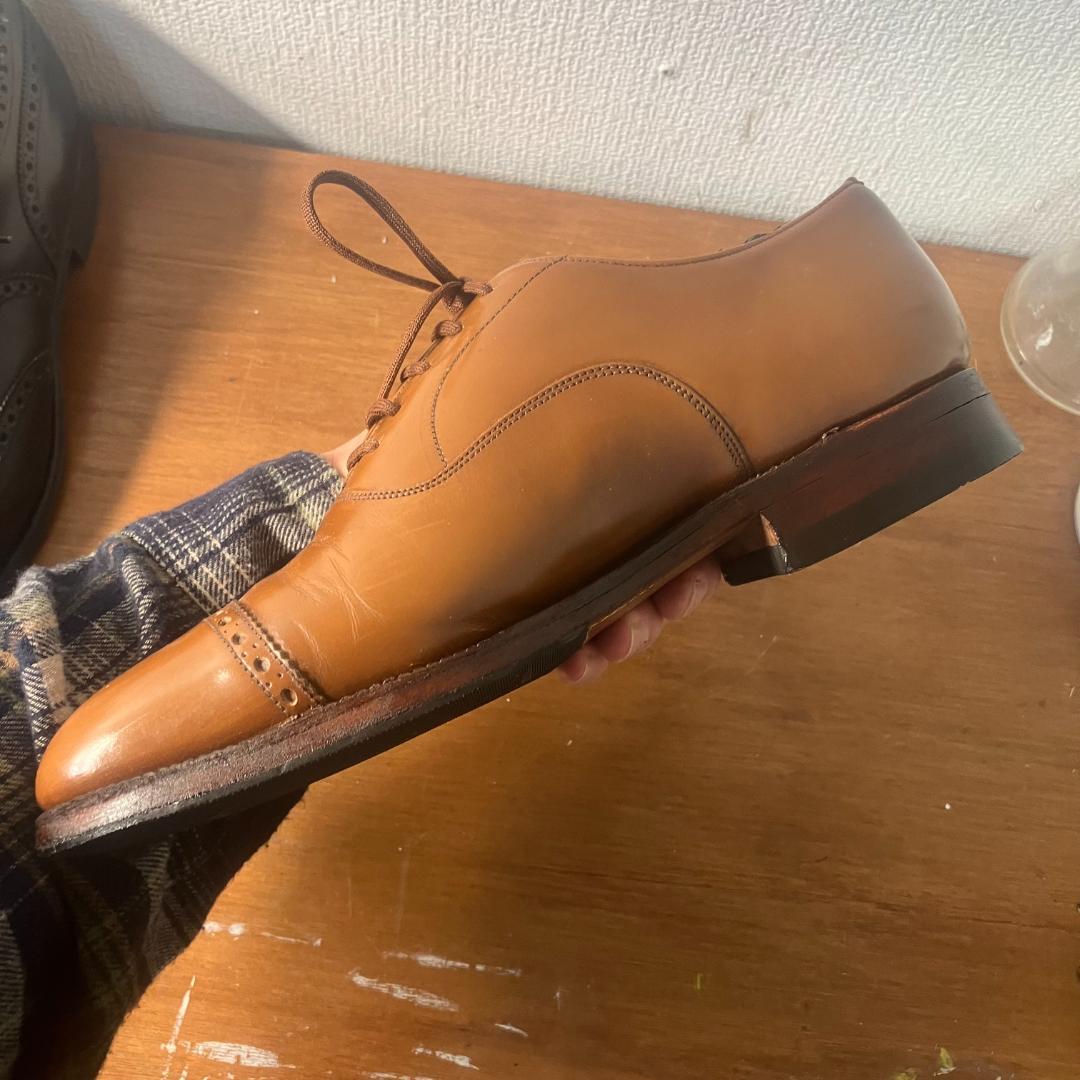 3都市　旧チャーチ　ビンテージ　84ラスト　バインダーカーフ　レザーシューズ