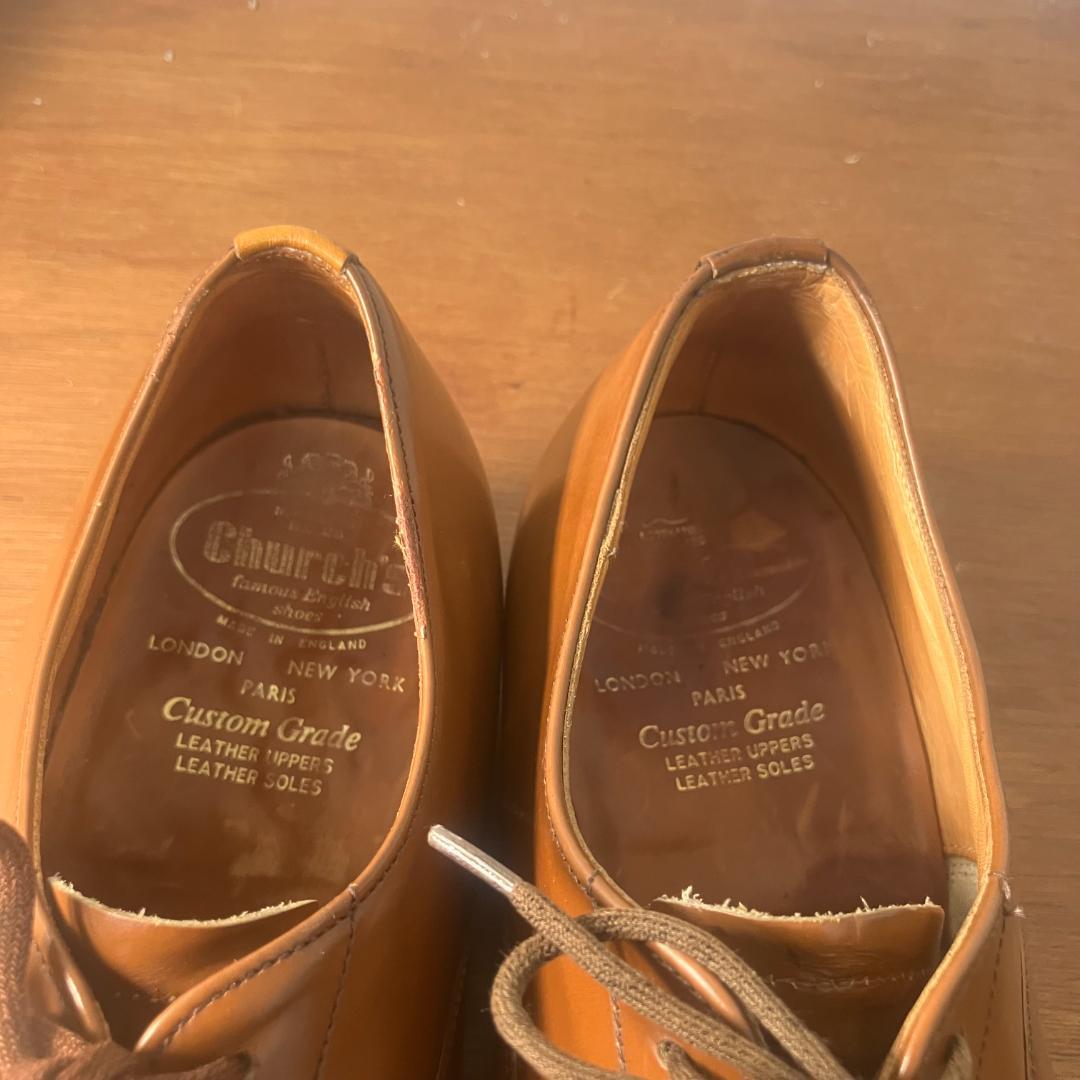 3都市　旧チャーチ　ビンテージ　84ラスト　バインダーカーフ　レザーシューズ
