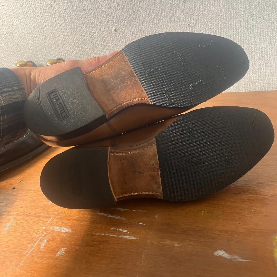 3都市　旧チャーチ　ビンテージ　84ラスト　バインダーカーフ　レザーシューズ