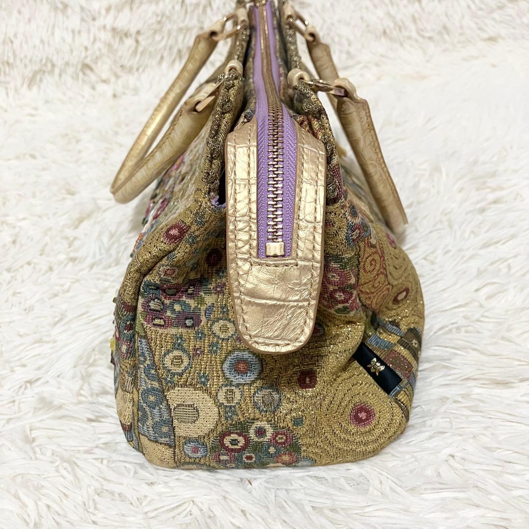【未使用】Think beeゴールデンクリムト ハンドバック スパンコール 刺繍