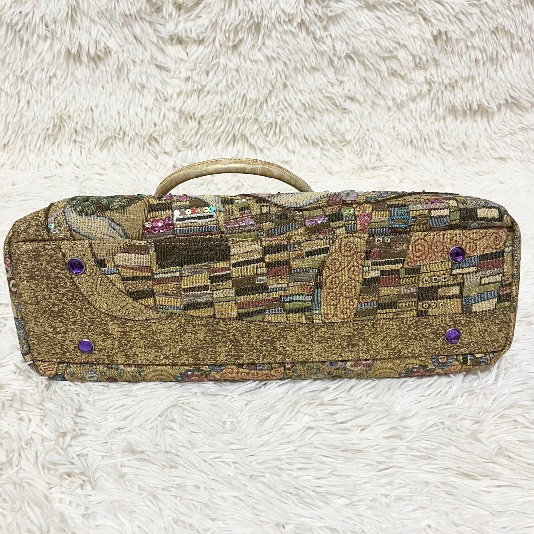 【未使用】Think beeゴールデンクリムト ハンドバック スパンコール 刺繍