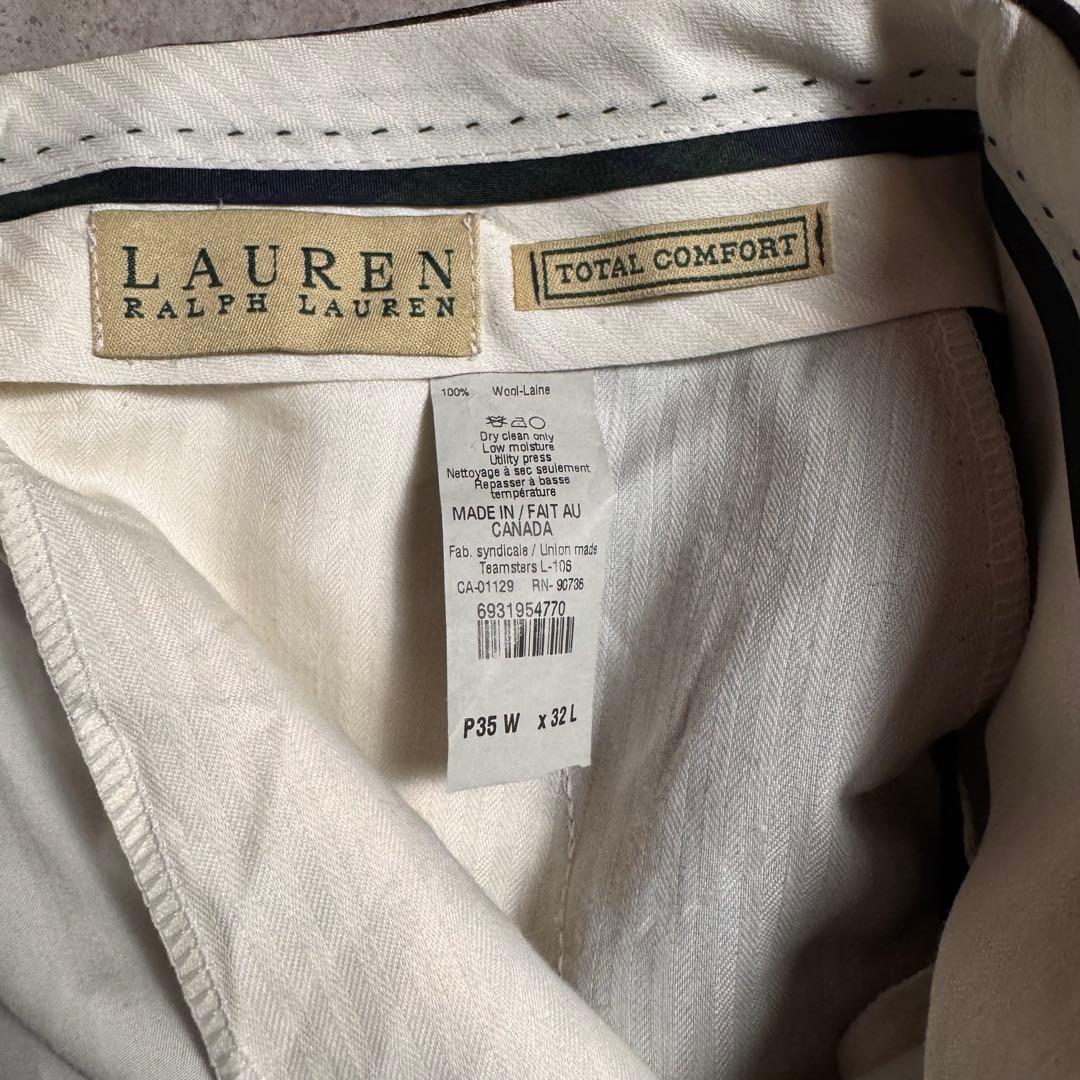 希少【90's】ローレンラルフローレン　ワイドストライプスラックス　W35L32