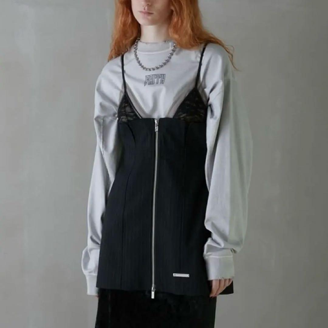 新品タグ付 プランクプロジェクト 23AW レースコンビビスチェ ブラック