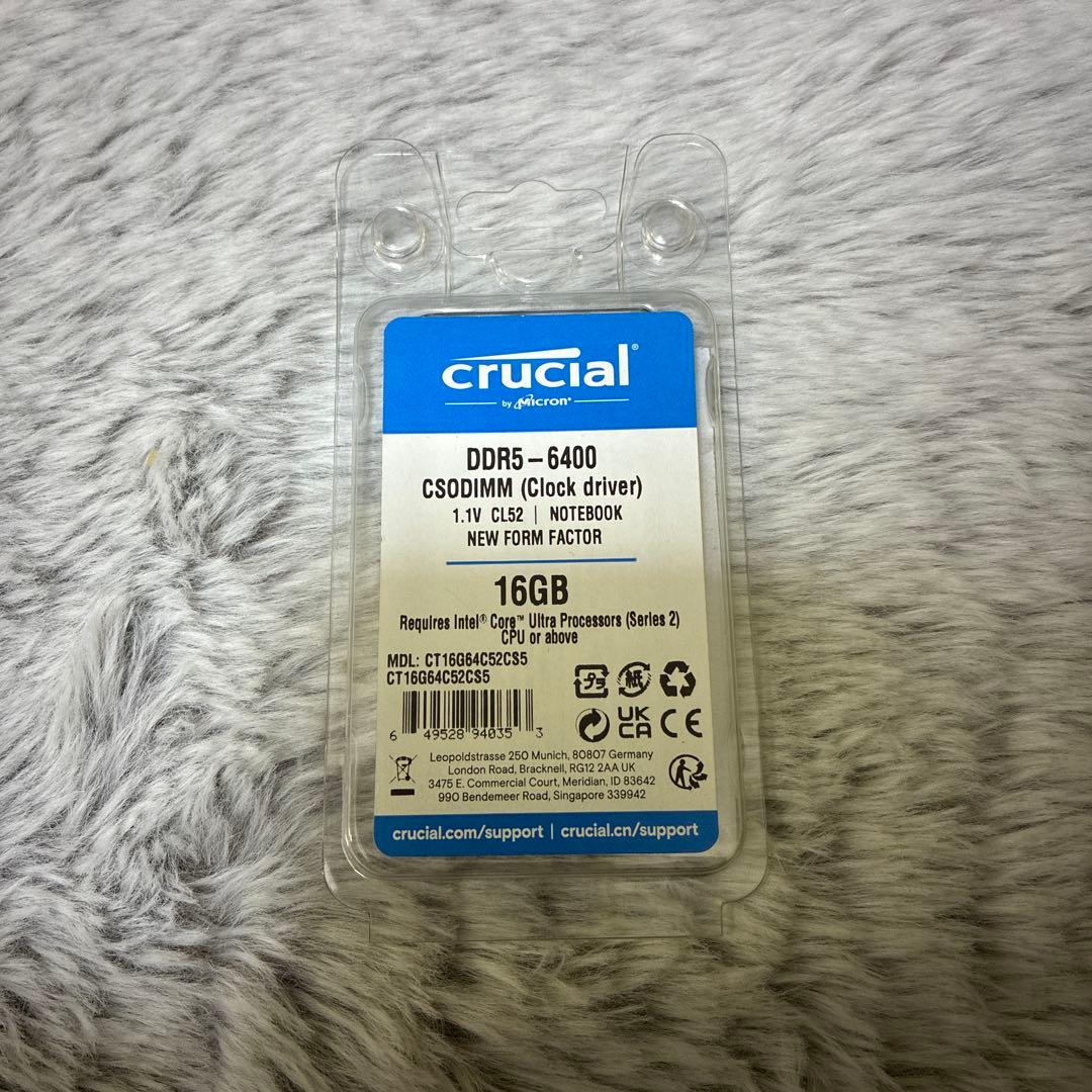 メモリー Crucial DDR5-6400 16GB SO-DIMM