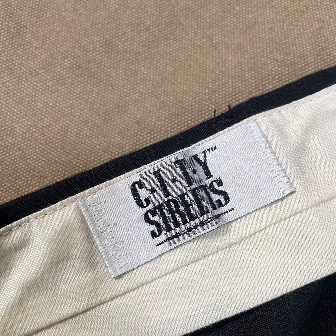 90s city streets 黒 レーヨン スラックス usa製 ビンテージ
