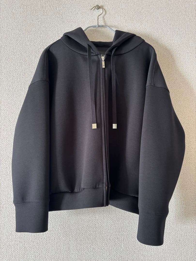 【美品】ダンボールニットジップアップパーカー　エムプルミエ　ブレンヘイム　mid