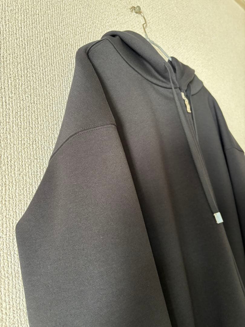 【美品】ダンボールニットジップアップパーカー　エムプルミエ　ブレンヘイム　mid